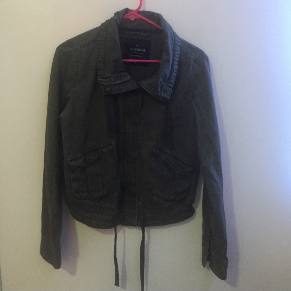 Green Button Jacket W/ Zipper